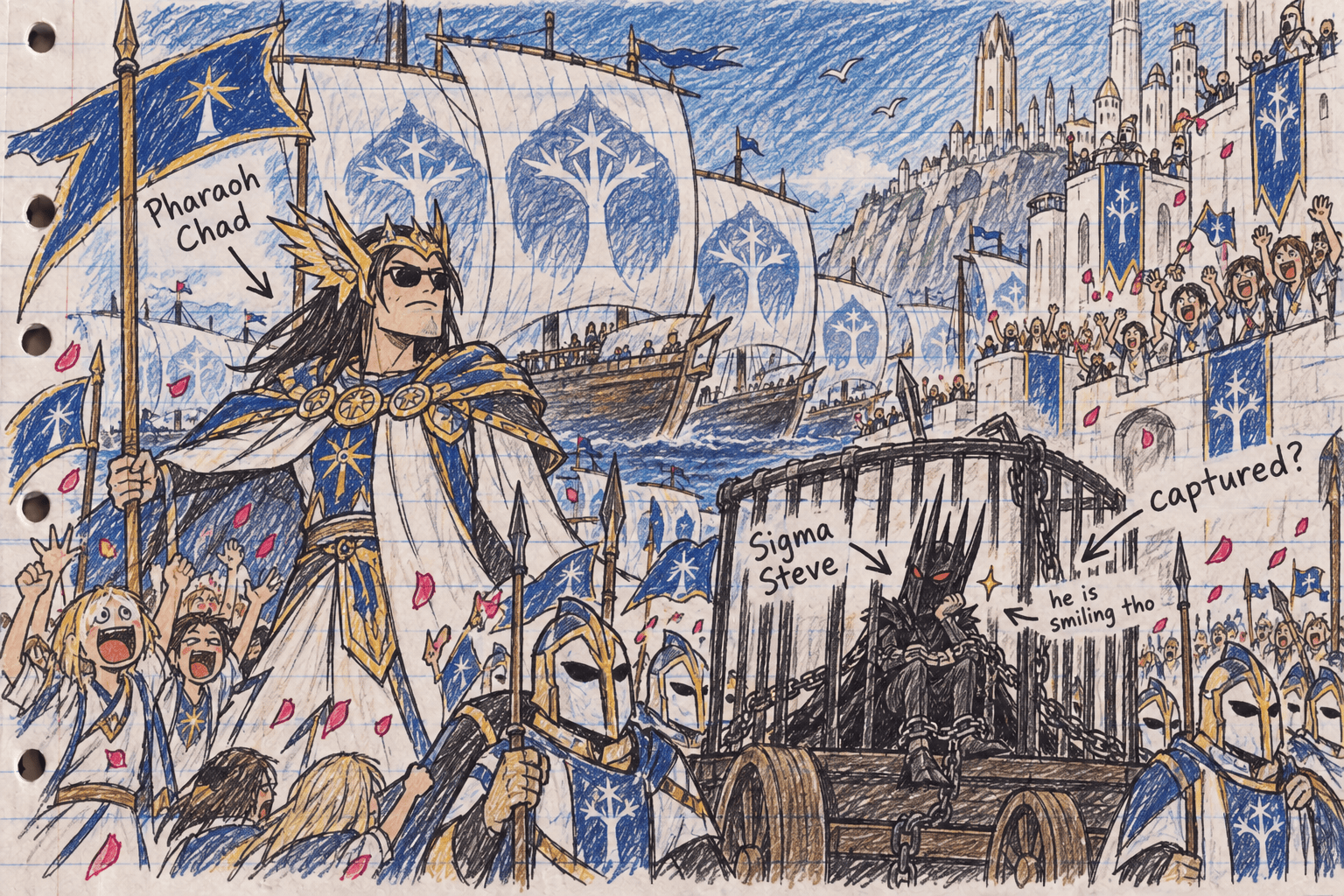 Middle school notebook doodle for Chapter 22
